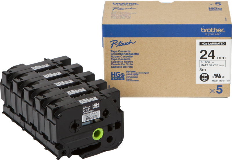 brother-hge-m951v5-schriftband-schwarz-auf-silber