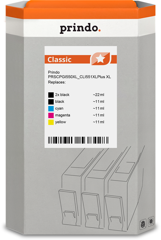 prindo-classic-xl-multipack-schwarz-cyan-magenta-gelb