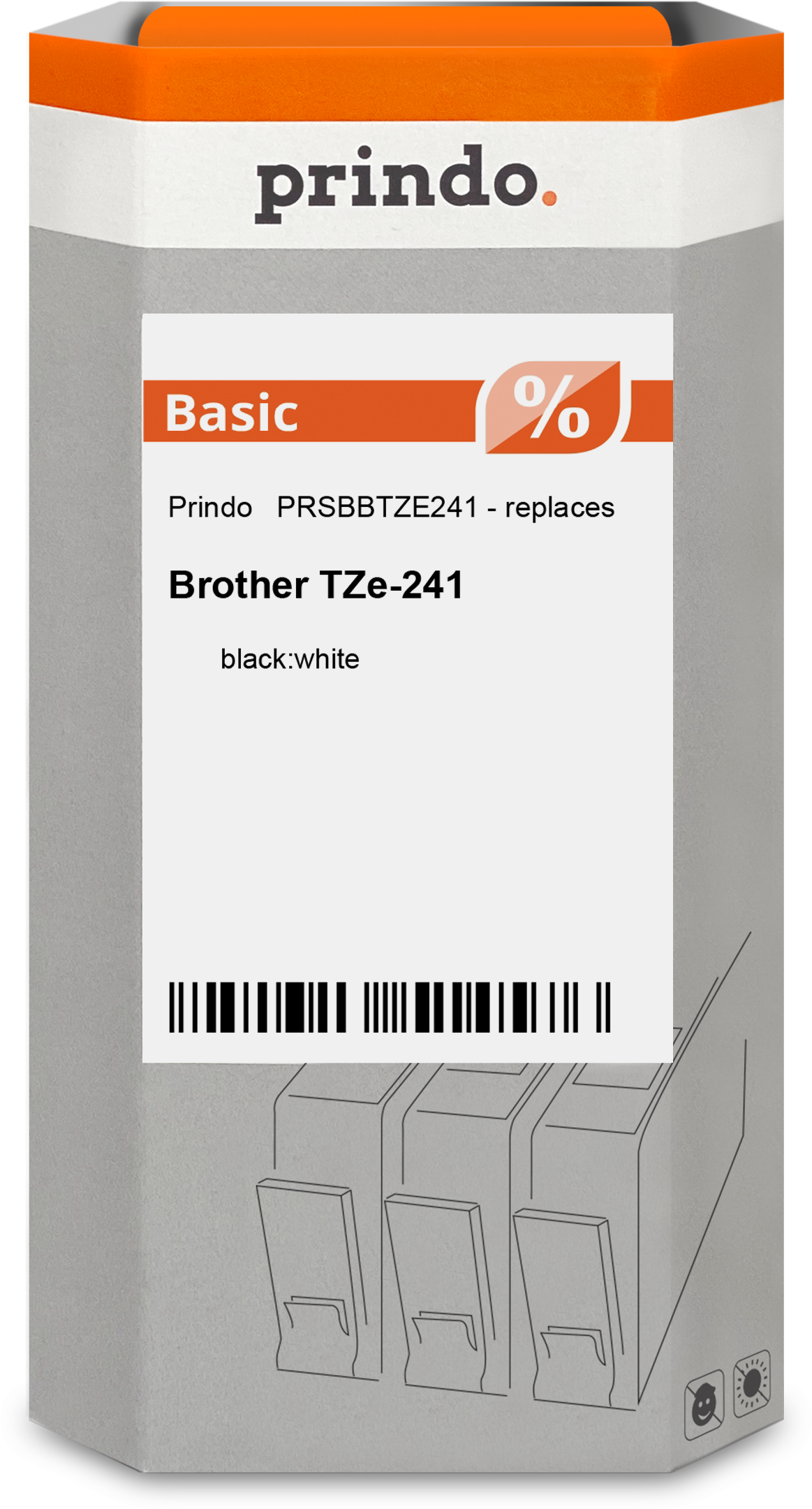 Prindo Basic Schriftband kompatibel mit Brother TZe-241
