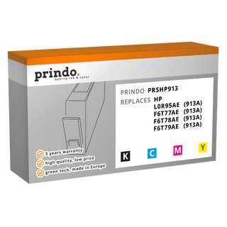 Prindo Basic Multipack kompatibel mit HP 913A Schwarz/Cyan/Magenta/Gelb