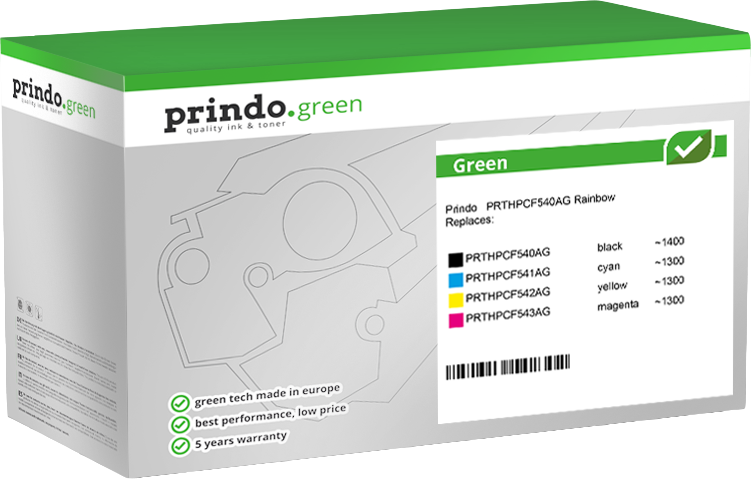 Prindo Green Multipack kompatibel mit HP 203A Schwarz/Cyan/Magenta/Gelb