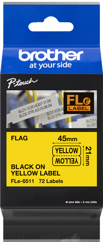 brother-fle-6511-schriftband-21-x-45mm-schwarz-auf-gelb
