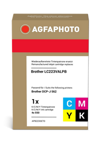 agfa-photo-lc223bk-c-m-y-multipack-schwarz-cyan-magenta-gelb