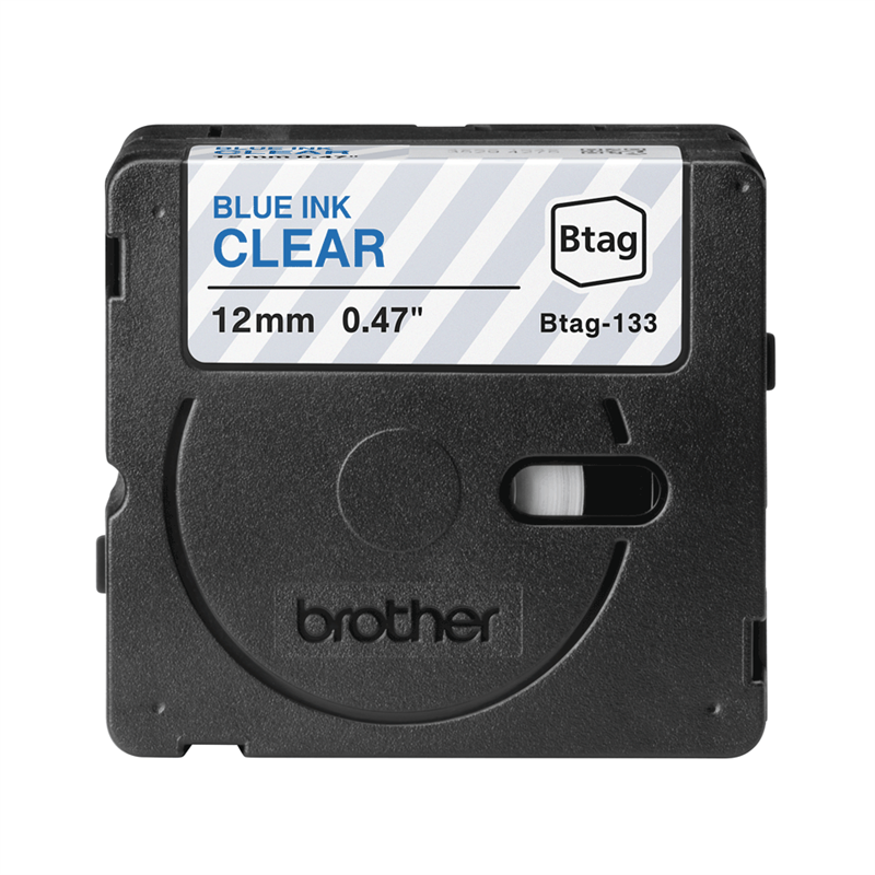 brother-btag-133-schriftband-blau-auf-farblos