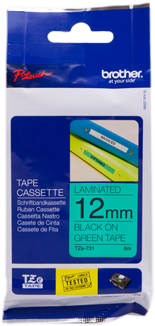 brother-tze-731-schriftband-schwarz-auf-gruen